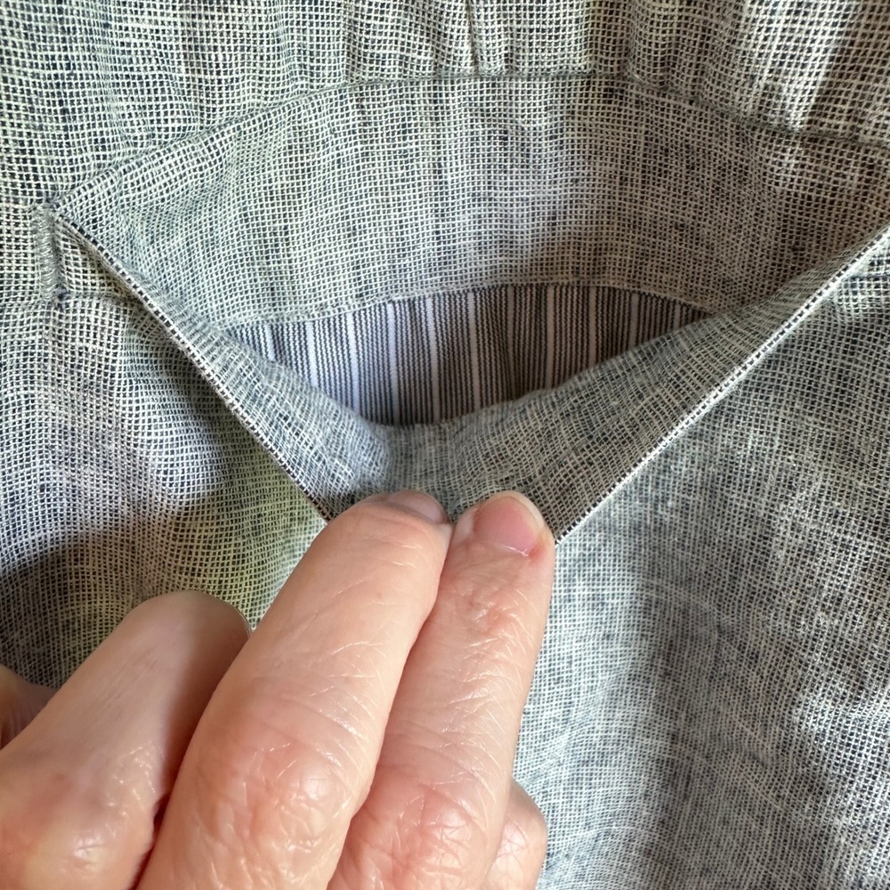 Banana Republic Aiden Short Men 36 Grey Heathered Linen Cotton Blend Casual FLAW - Picture 3 of 8